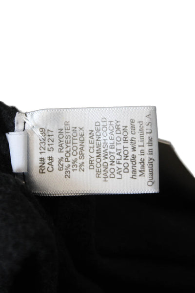 Michael Lauren Women's Hood Long Sleeves Full Zip Sweatshirt Black Size XS