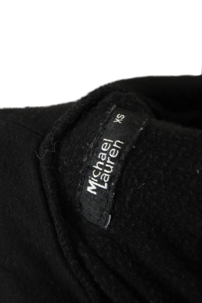 Michael Lauren Women's Hood Long Sleeves Full Zip Sweatshirt Black Size XS