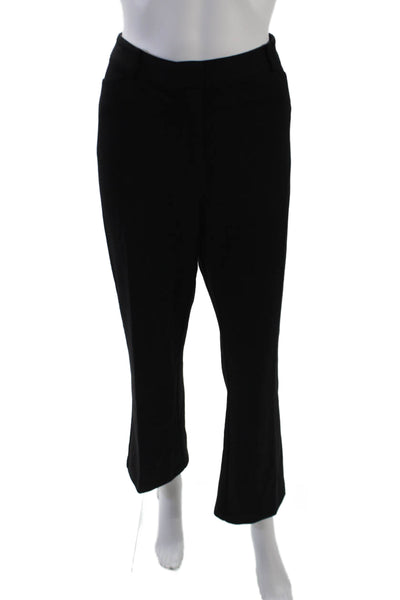 Kobi Halperin Womens Zippered High-Waisted Straight Pants Black Size L