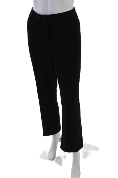 Kobi Halperin Womens Zippered High-Waisted Straight Pants Black Size L