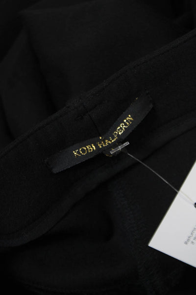 Kobi Halperin Womens Zippered High-Waisted Straight Pants Black Size L