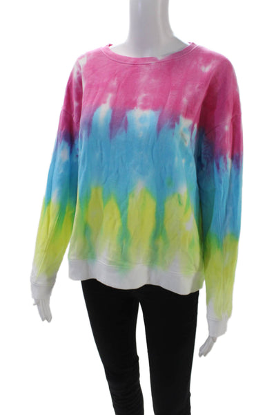 Generation Love Womens Cotton Crew Neck Tie Dye Sweatshirt Multicolor Size S