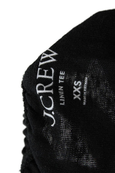 J Crew Womens Sleeveless Tie Shoulder Scoop Neck Linen Top Black Size 2XS