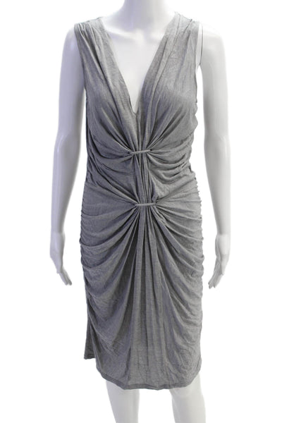 Ted Baker London Womens Sleeveless V Neck Knit Shift Dress Gray Size 2
