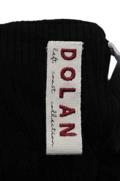 Dolan Womens Long Sleeve V Neck Cut Out Knit Mini Dress Black Size Extra Small