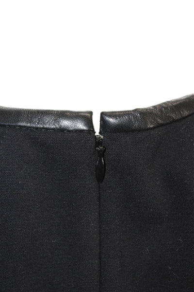Cut25 Womens Leather Contrast Sleeveless Peplum Tank Top Black Size 2