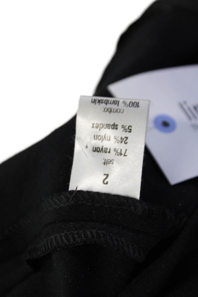 Cut25 Womens Leather Contrast Sleeveless Peplum Tank Top Black Size 2