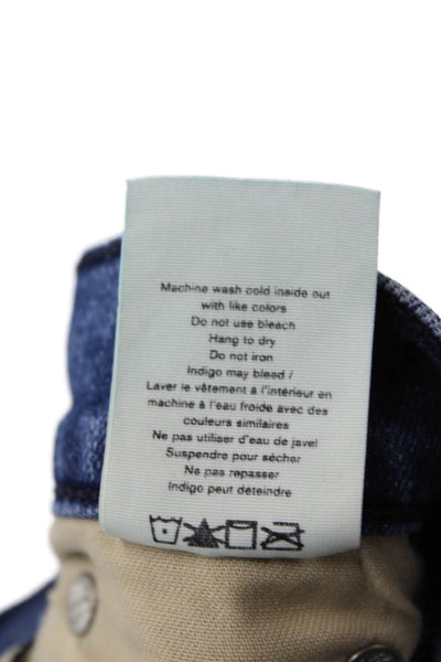 Rag & Bone Womens Mid Rise Dre Capri Raw Hem Slim leg Jeans Blue Cotton Size 25
