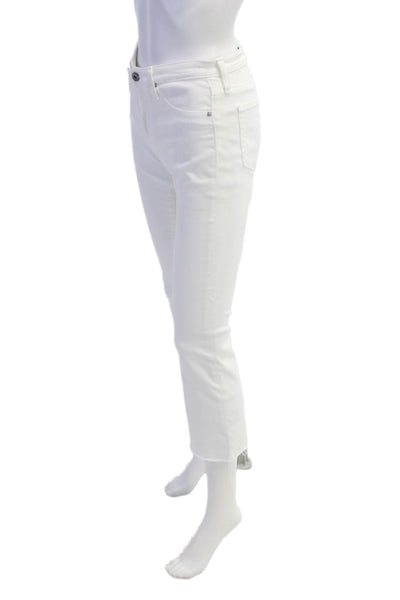 AG Adriano Goldschmied Womens The Jodi Crop High Rise Jeans White Cotton Sze 25
