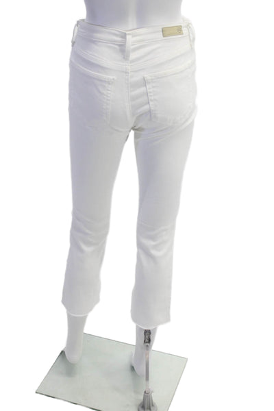 AG Adriano Goldschmied Womens The Jodi Crop High Rise Jeans White Cotton Sze 25