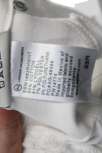 AG Adriano Goldschmied Womens The Jodi Crop High Rise Jeans White Cotton Sze 25