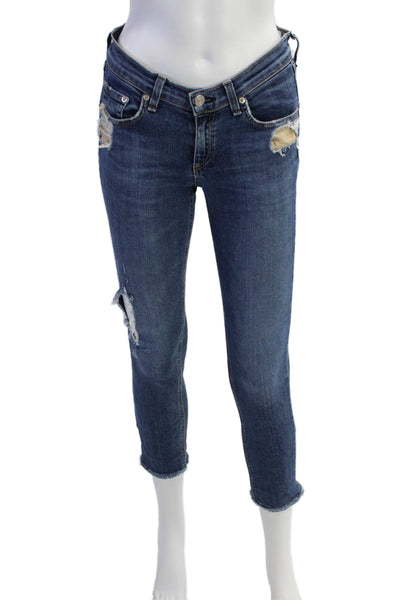 Rag & Bone Jean Womens La Paz Wash Skinny Leg Jeans Blue Cotton Size 26