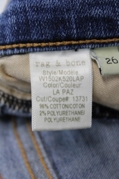 Rag & Bone Jean Womens La Paz Wash Skinny Leg Jeans Blue Cotton Size 26