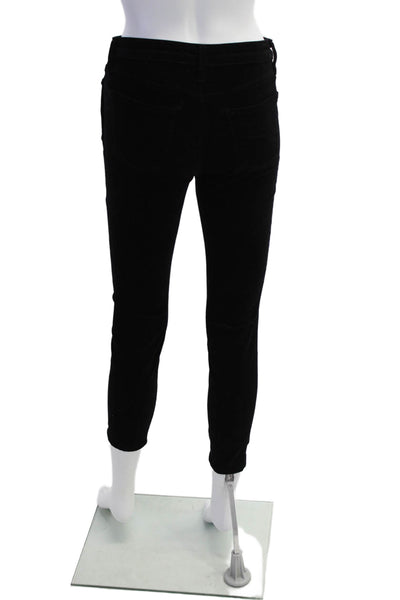 J Brand Womens High Rise Button Waist Skinny Leg Zion Pants Black Cotton Size 26