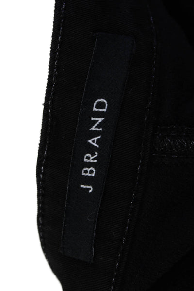J Brand Womens High Rise Button Waist Skinny Leg Zion Pants Black Cotton Size 26