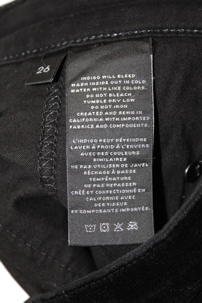 J Brand Womens High Rise Button Waist Skinny Leg Zion Pants Black Cotton Size 26