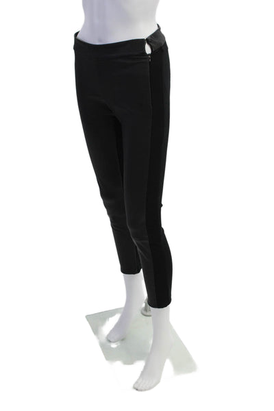 10 Crosby Derek Lam Womens Leather High Rise Slim Leg Pants Black Size 2