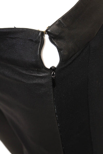 10 Crosby Derek Lam Womens Leather High Rise Slim Leg Pants Black Size 2