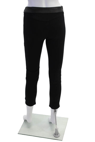 10 Crosby Derek Lam Womens Leather High Rise Slim Leg Pants Black Size 2