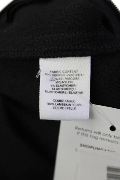 10 Crosby Derek Lam Womens Leather High Rise Slim Leg Pants Black Size 2