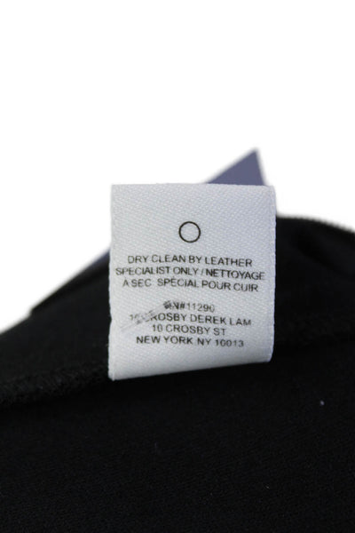 10 Crosby Derek Lam Womens Leather High Rise Slim Leg Pants Black Size 2