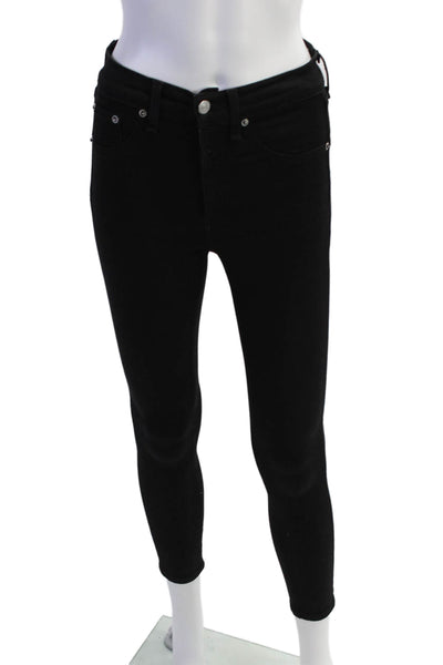 Rag & Bone Jean Womens High Rise Ankle Skinny Leg Jeans Pants Black Cotton Size