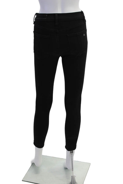 Rag & Bone Jean Womens High Rise Ankle Skinny Leg Jeans Pants Black Cotton Size