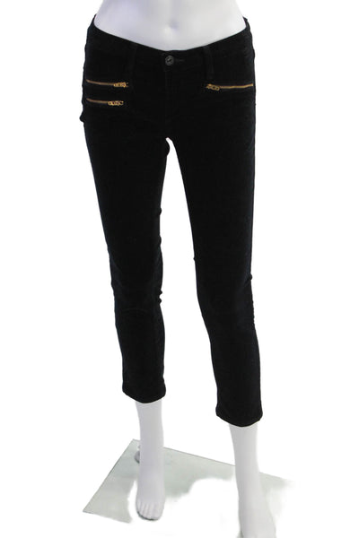AG Adriano Goldschmied Womens The Moto Stevie Ankle Pants Black Size 26