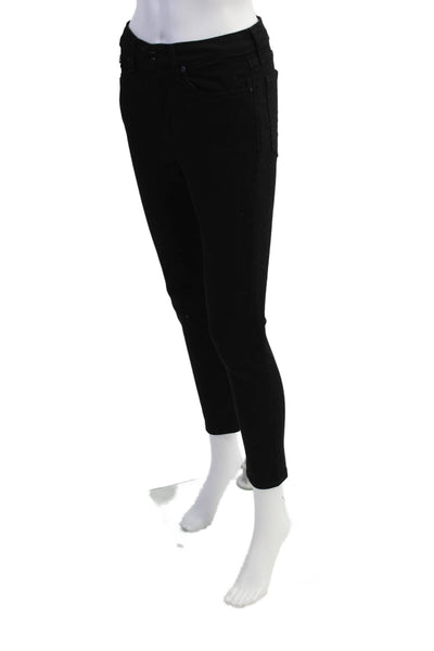 Rag & Bone Womens Nina High Rise Ankle Skinny Leg Jeans Black Cotton Size 25
