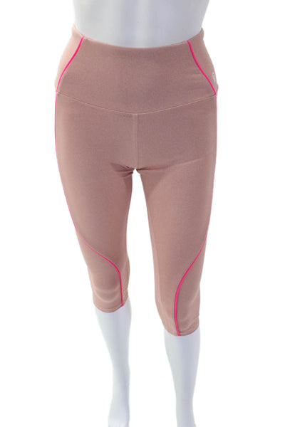 Good American Womens Stretch Mid-Rise Cropped Activewear Leggings Pink Size 0