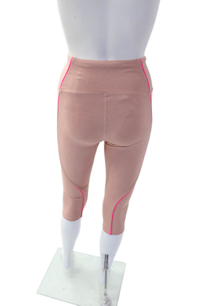 Good American Womens Stretch Mid-Rise Cropped Activewear Leggings Pink Size 0