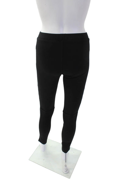 Sanctuary Womens Fux Leather Trim Elastic Waist Mid-Rise Leggings Black Size XS