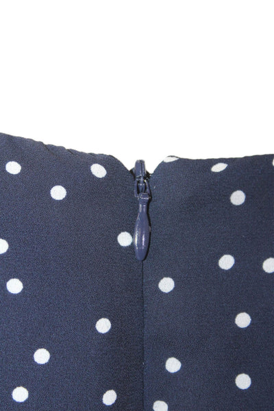 BB Dakota Womens Polka Dot V-Neck Short Sleeve Fit + Flare Dress Navy Size 0