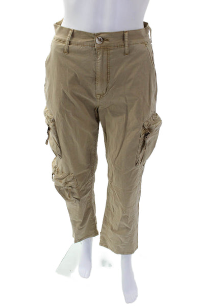 Pistola Womens Cotton High Rise Straight Leg Cargo Pants Beige Size 26