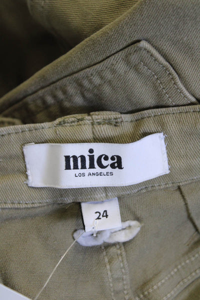 Mica Womens High Waisted Wide Leg Cargo Pants Green Size 24