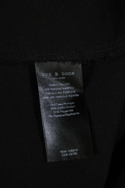 Rag & Bone Womens Pull On Cotton Zip Up Slim Fit Pants Black Size 2