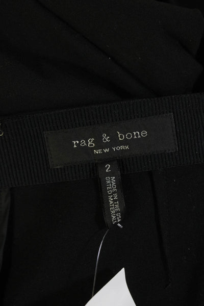 Rag & Bone Womens Pull On Cotton Zip Up Slim Fit Pants Black Size 2