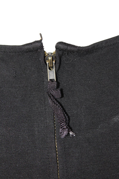 Juicy Couture Womens Back Zip Scoop Neck Pleated Mini Dress Black Size Small