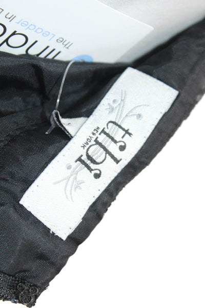 Tibi Womens Abstract Embroidered Draped Pleated Zip Up Mini Skirt Black Size 2