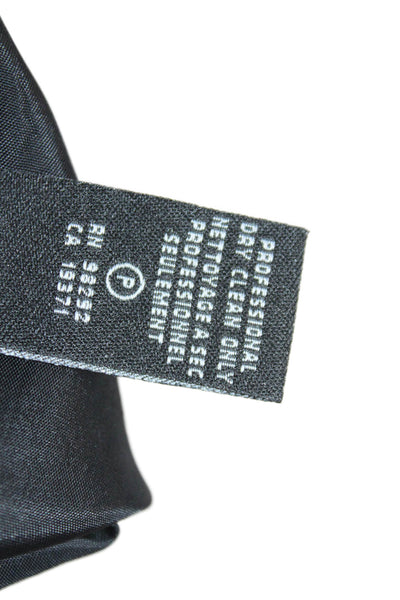 Tibi Womens Abstract Embroidered Draped Pleated Zip Up Mini Skirt Black Size 2