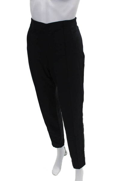 Escada Womens Zip Up Pleated Front Straight Leg Trousers Black Size 38