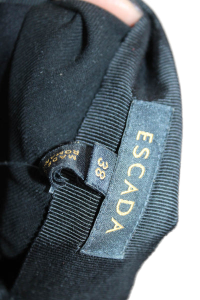 Escada Womens Zip Up Pleated Front Straight Leg Trousers Black Size 38