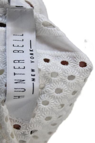 Hunter Bell Womens Cotton Battenberg Lace Sleeveless Blouse Top White Size XS