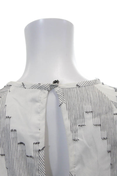 Hunter Bell Womens Cotton Blend Embroidered Long Sleeve Blouse Top White Size XS