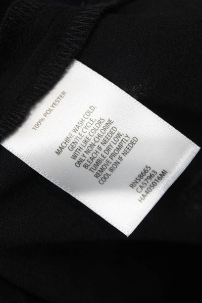 Halogen Womens Sleeveless V-Neck Rounded Hem Blouse Solid Black Size XS