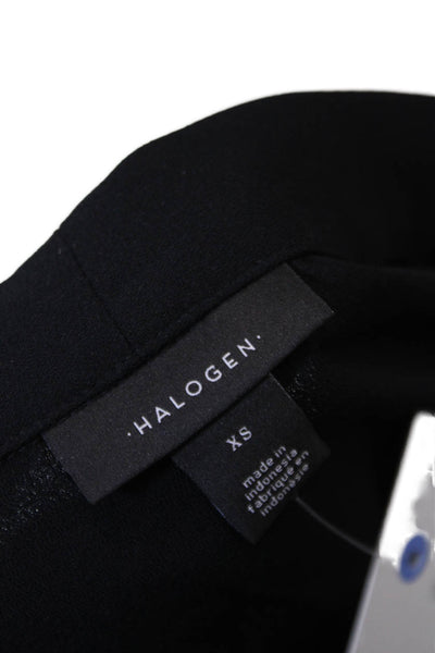 Halogen Womens Sleeveless V-Neck Rounded Hem Blouse Solid Black Size XS
