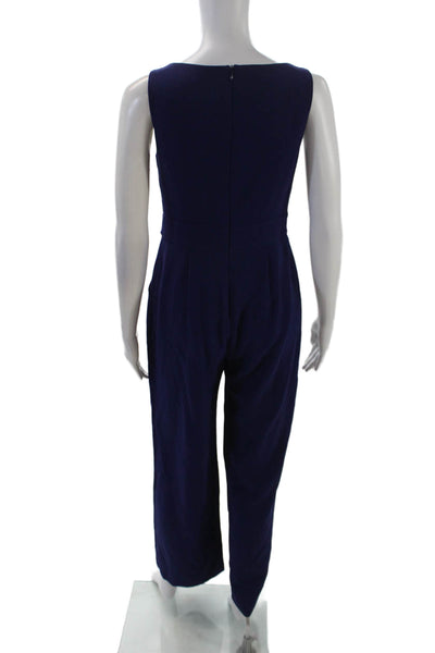 Vince Camuto Womens Sleeveless Double Buckled Wide Legged Jumpsuit Blue Size 2P