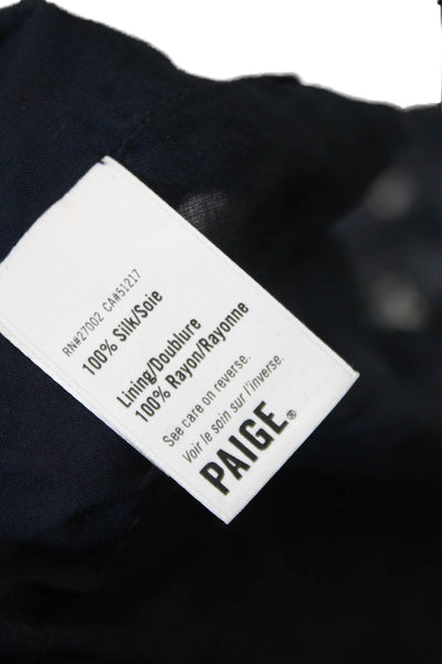 Paige Womens Silk Floral Print Layered Lace Trim Dress Dark Blue Size S