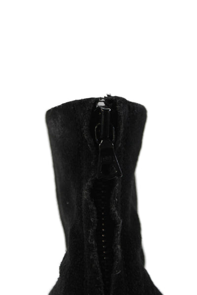Rag & Bone Womens Back Zip Block Heel Ankle Booties Black Suede Size 37.5