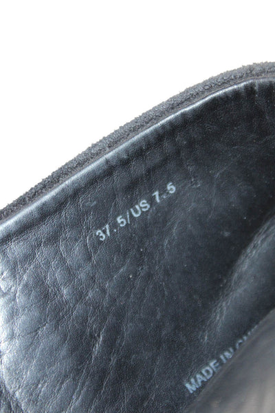 Rag & Bone Womens Back Zip Block Heel Ankle Booties Black Suede Size 37.5